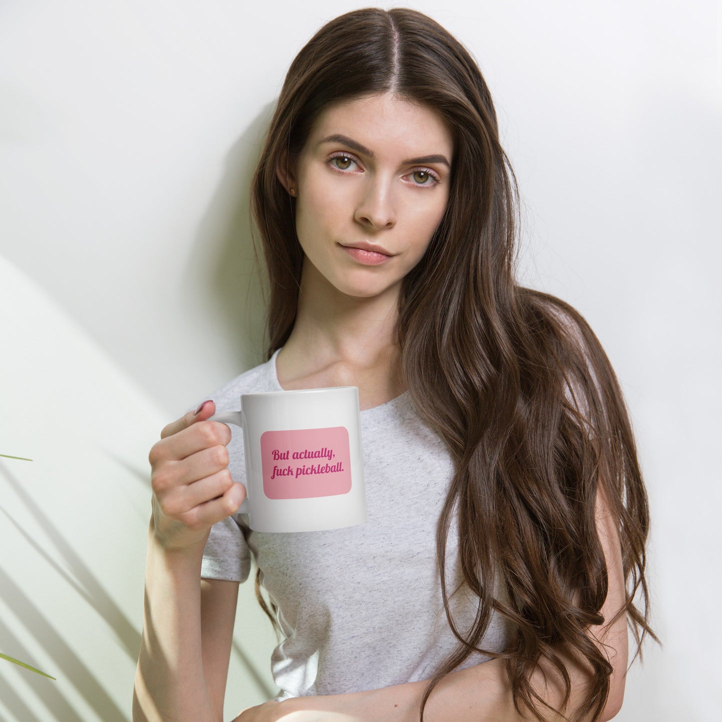 "But actually, f*ck pickleball" White Mug